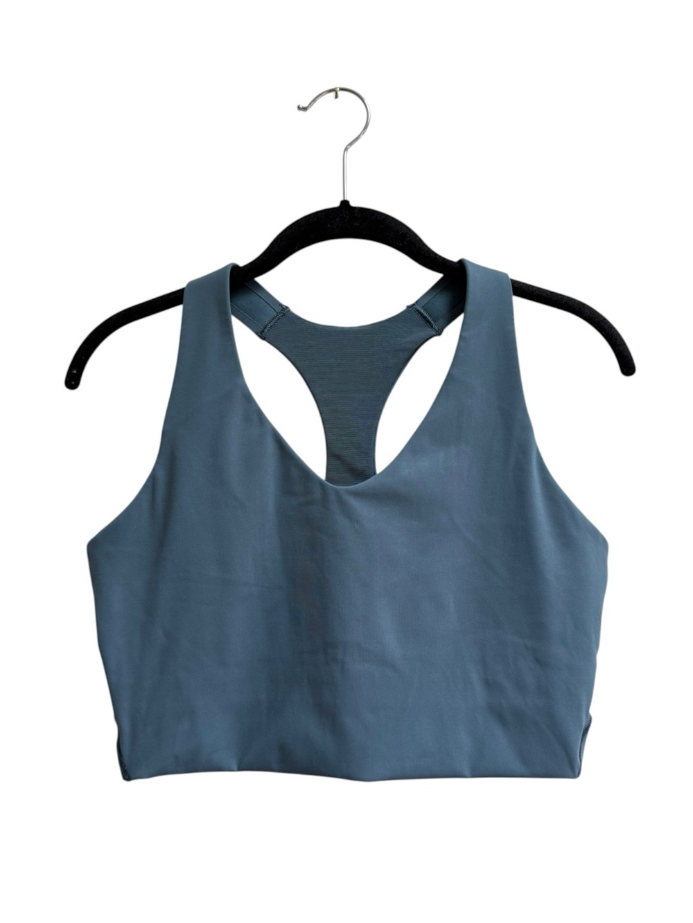 SPANX Slate Blue Racerback Crop Core Sports Bra Size Large